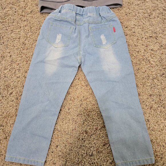 Mini Me Boutique Girls Size 4/5 Outfit, Jeans and Zip Up - Picture 7 of 11